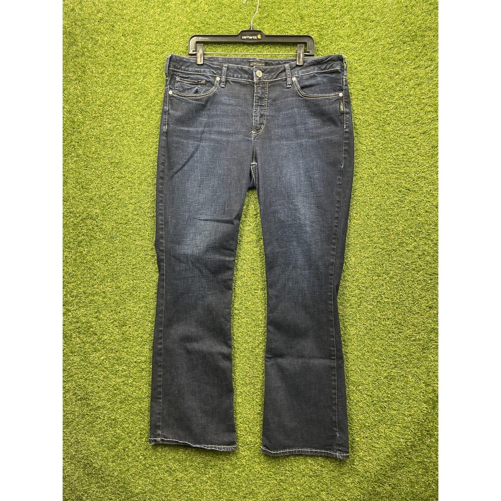 Silver Jeans Womens 31 Avery Slim Boot Dark Wash Bootcut Stretch Denim